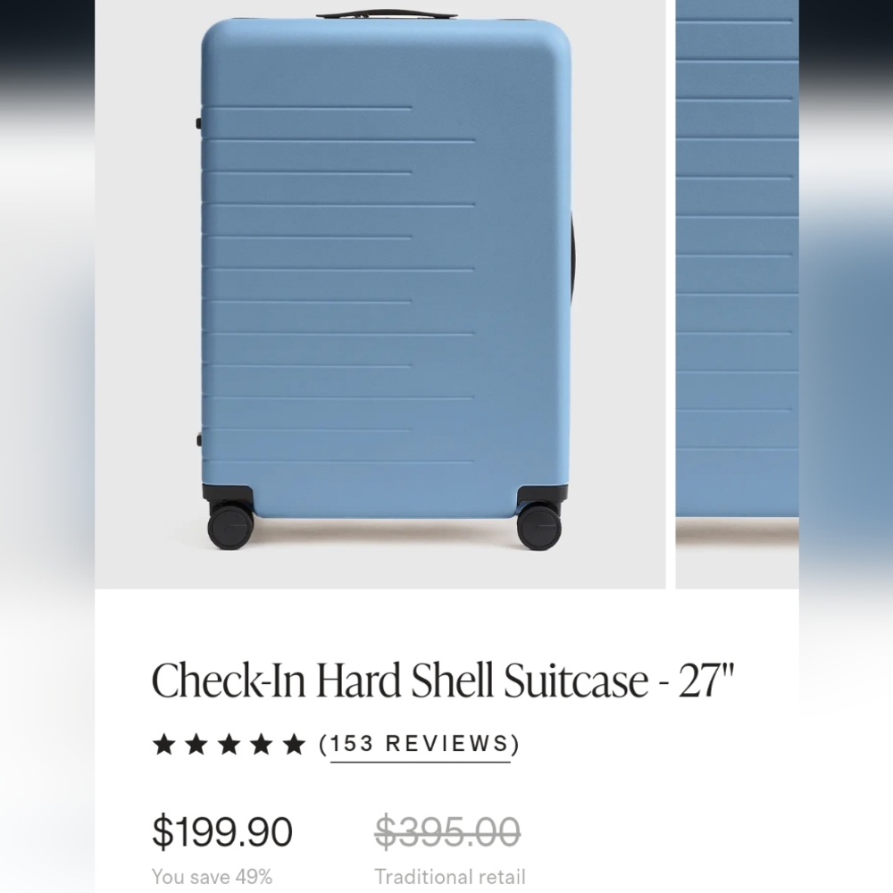 Quince Check-In Hard Shell Suitcase - 27" in BLUE